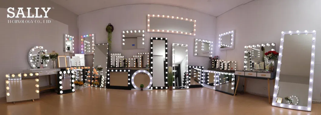 Bedroom Hollywood Wall Mounted LED Bulbs Makeup Mirror Dimmer Switch Light Dressing Room Vanity Tabletop Mirror