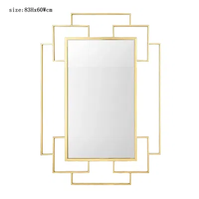 2022 meistverkaufter großer rechteckiger Badezimmerspiegel mit goldenem Metallrahmen